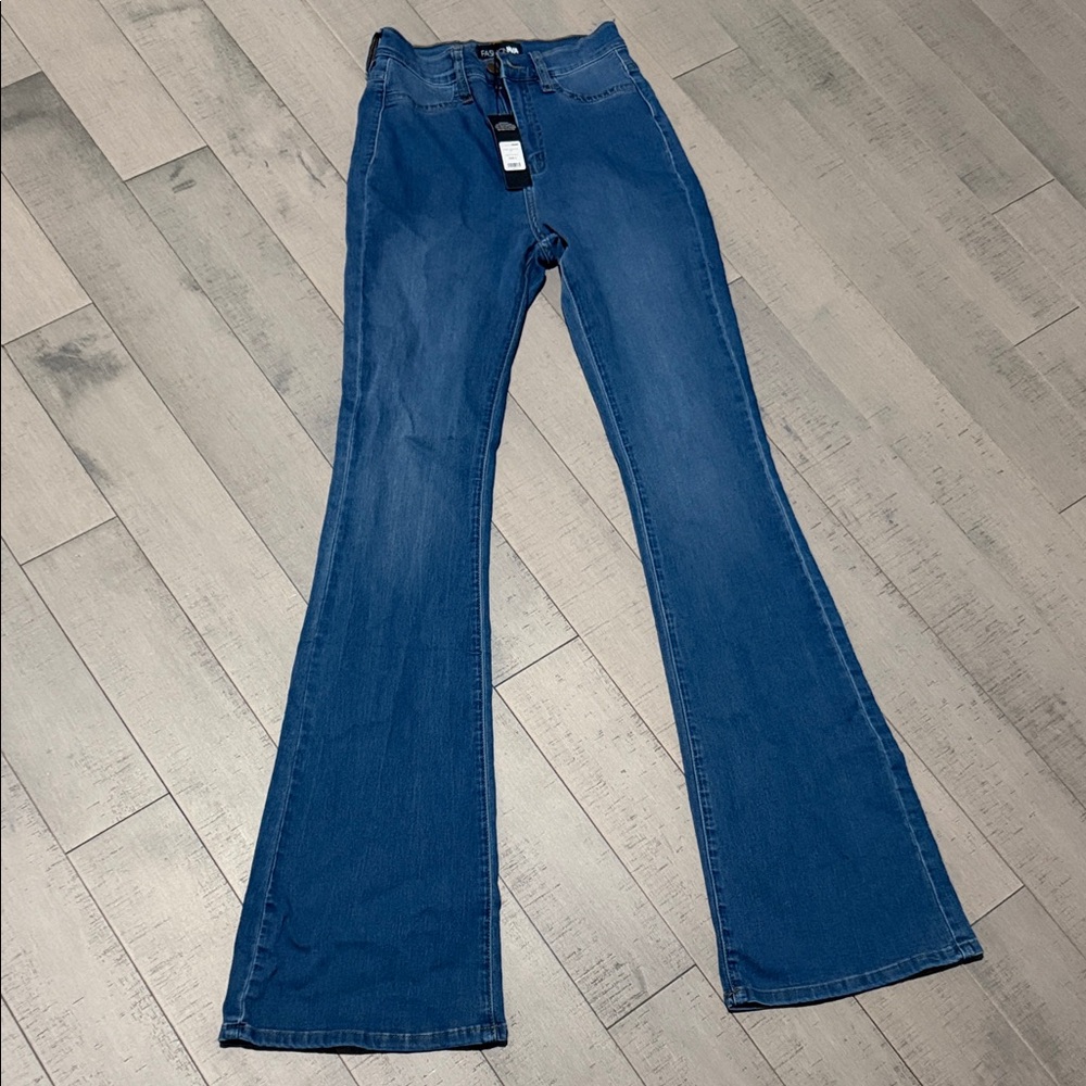 Fashion Nova Women's Dark Blue Flare Jeans
